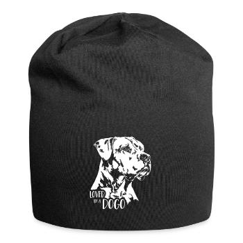 Aimé par un chien Dogo disant Dogo Argentino chiens - Bonnet en jersey - noir - Devant