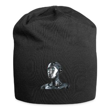 Roboter - Jersey-Beanie - Schwarz - Vorne