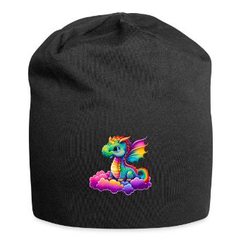Mignon petit dragon - Bonnet en jersey - noir - Devant