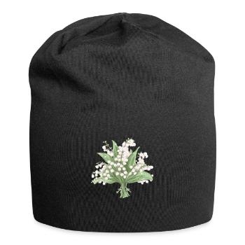 Bouquet de muguet - Bonnet en jersey - noir - Devant