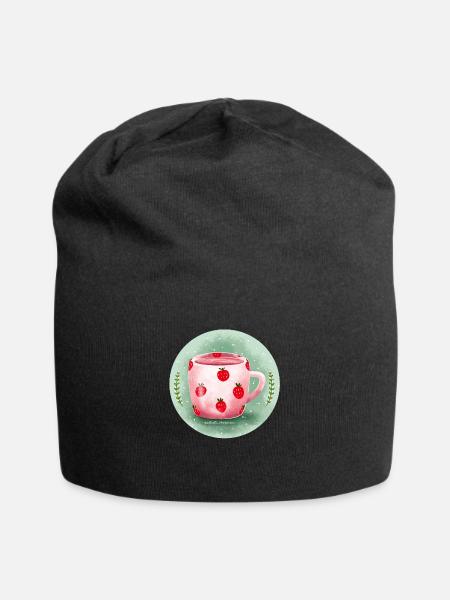 Erdbeer Milch - Jersey-Beanie - Schwarz