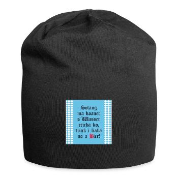 Solange mir keiner das Wasser reichen kann Bier - Jersey-Beanie - Schwarz - Vorne