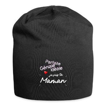 Maman parfaite idéale géniale cadeau - Bonnet en jersey - noir - Devant