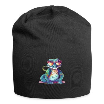 Ik the spectacled lizard - Jersey Beanie - black - Front