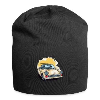 Cabriolet jaune français - Bonnet en jersey - noir - Devant