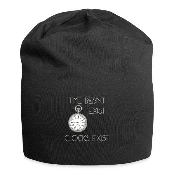 Le temps n’existe pas - Bonnet en jersey - noir - Devant