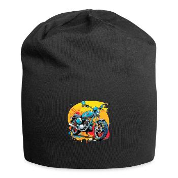 moto vintage style retro - graffiti - Bonnet en jersey - noir - Devant