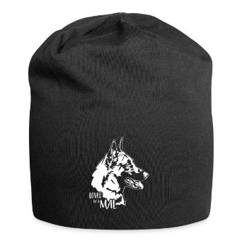 Loved by a Mal Malinois Dog Saying Dogs Wilsigns - Jersey Beanie - black - Front