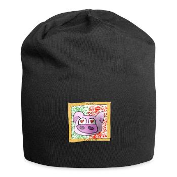Porc tout gai - Bonnet en jersey - noir - Devant