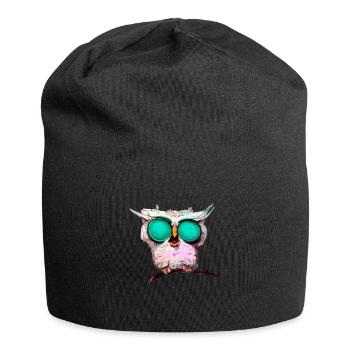 Owl_ 02 - Bonnet en jersey - noir - Devant
