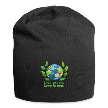 Lebe grün, liebe grün. - Jersey-Beanie - Schwarz - Vorne