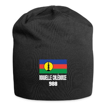 cadeau design kanak drapeau Nouvelle Calédonie - Bonnet en jersey - noir - Devant