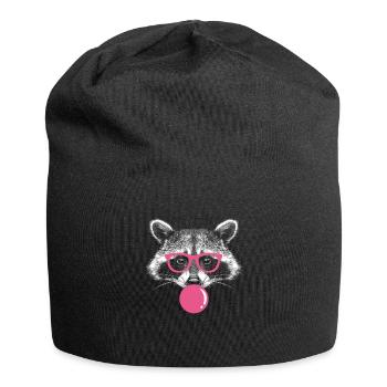 Waschbär bläst Kaugummi - Süßer Kaugummi Waschbär - Jersey-Beanie - Schwarz - Vorne