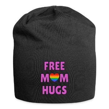 Kostenlose Mama-Umarmungen - Jersey-Beanie - Schwarz - Vorne