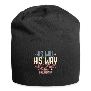His Will His Way My Faith #IVFJourney Retrieval In - Jersey-Beanie - Schwarz - Vorne