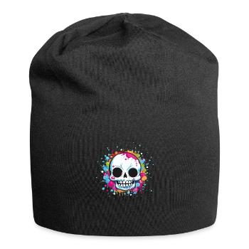 Skull - Jersey-Beanie - Schwarz - Vorne