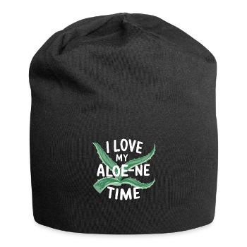 Aloe-Vera-Liebhaber und Introvertiert - Jersey-Beanie - Schwarz - Vorne