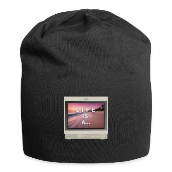 PVM Lover - Das Leben ist ein... Strand - Jersey-Beanie - Schwarz - Vorne