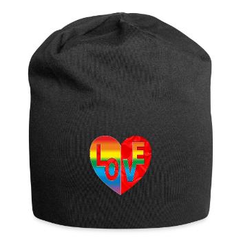 Herz - Jersey-Beanie - Schwarz - Vorne