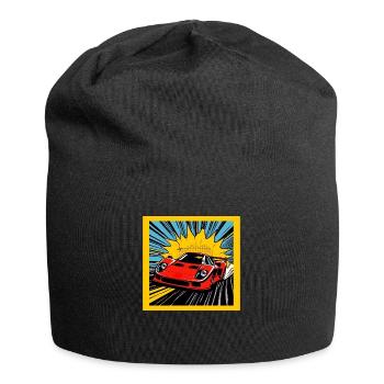 Sportwagen - Jersey-Beanie - Schwarz - Vorne