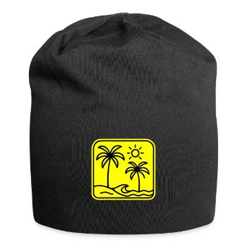 Palm Trees Beach - Jersey Beanie - black - Front