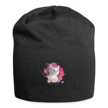 chaton, chaton, chaton, graffiti, peinture, rose - Bonnet en jersey - noir - Devant