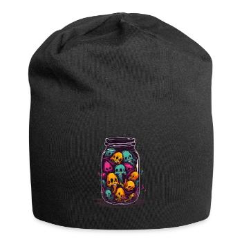 Geist im Glas Geister Horror Totenkopf Seelen - Jersey-Beanie - Schwarz - Vorne