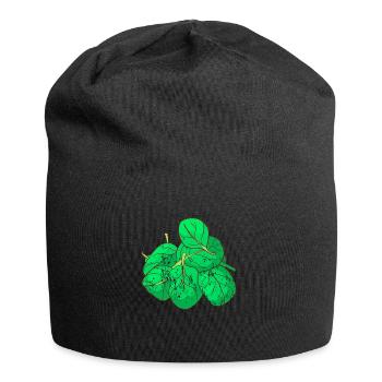 Retro vintage grunge style spinach - Jersey Beanie - black - Front
