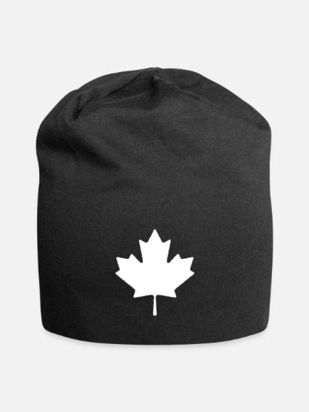 Ahornblatt - Jersey-Beanie - Schwarz