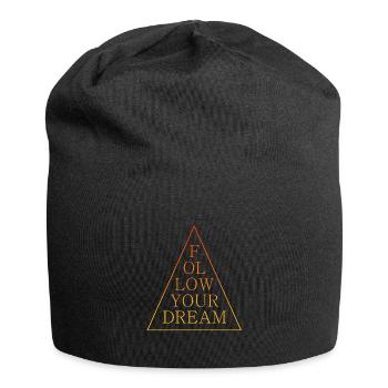 follow your dream Spruch Traum dreams - Jersey-Beanie - Schwarz - Vorne