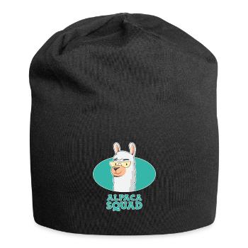 Alpaca Squad Lustiges Alpaka - Jersey-Beanie - Schwarz - Vorne
