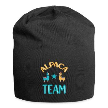 Alpaca Team Lustiges Alpaka - Jersey-Beanie - Schwarz - Vorne