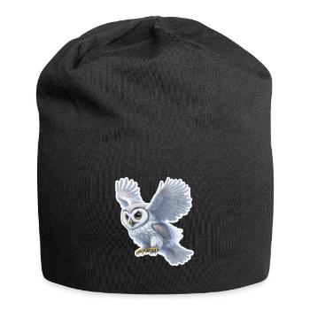 Eulenflug Sticker - Jersey-Beanie - Schwarz - Vorne