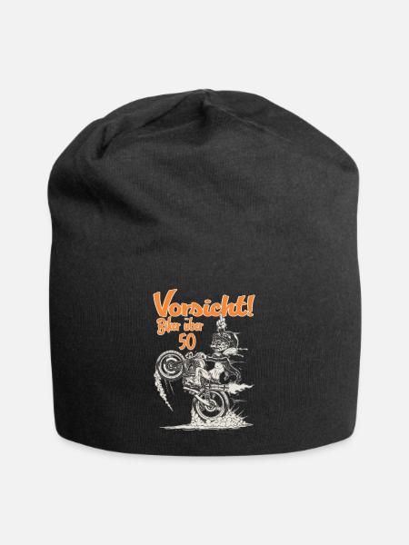 Design 2016 - Biker über 50 - RAHMENLOS tshirt - Jersey-Beanie - Schwarz