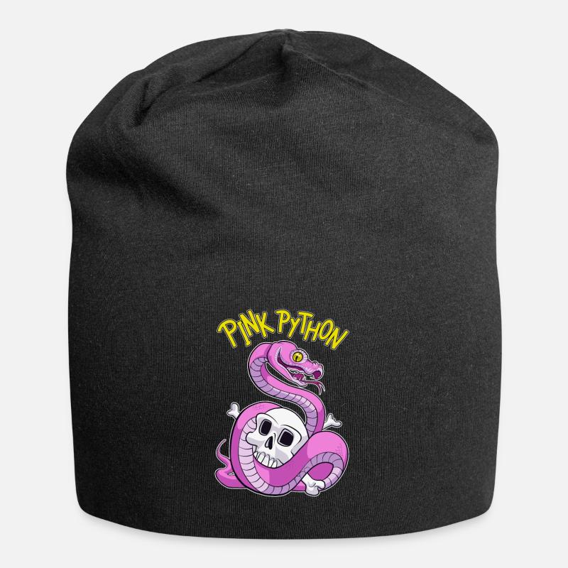 Pink Python - Jersey Beanie - black