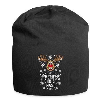54B Deer Hirsch Rudolph Merry Christmas funny - Jersey-Beanie - Schwarz - Vorne