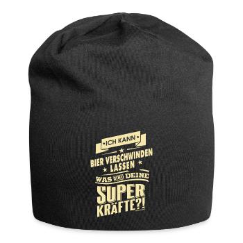 Superkräfte Bier verschwinden lassen - - Jersey-Beanie - Schwarz - Vorne