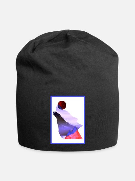 Moon Wolf - Laurids B Entwurf - Jersey-Beanie - Schwarz