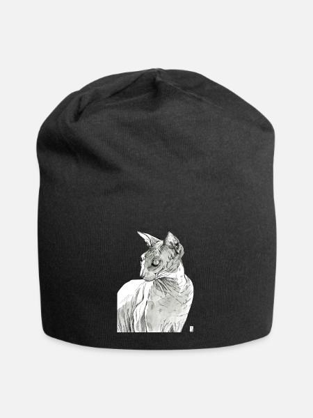 Sphynx Katze - Jersey-Beanie - Schwarz