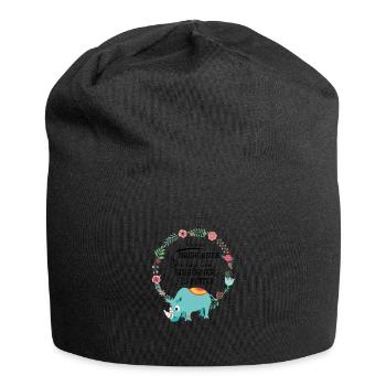 Nashorn Einhorn süß - Jersey-Beanie - Schwarz - Vorne
