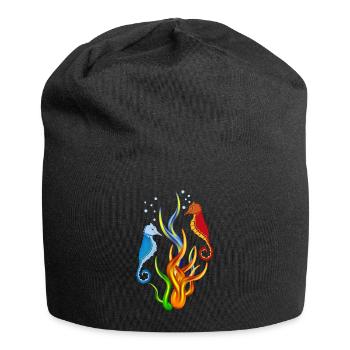 hippocampe aux algues - Bonnet en jersey - noir - Devant