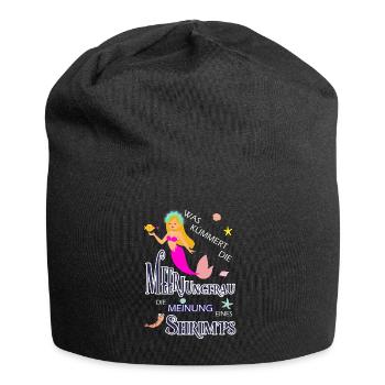 Meerjungfrau - Jersey-Beanie - Schwarz - Vorne