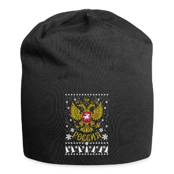 118 ROSSIJA Wappen Russland Russia Schnee - Jersey-Beanie - Schwarz - Vorne