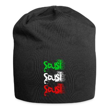 Scusi - italienische Flagge - Jersey-Beanie - Schwarz - Vorne