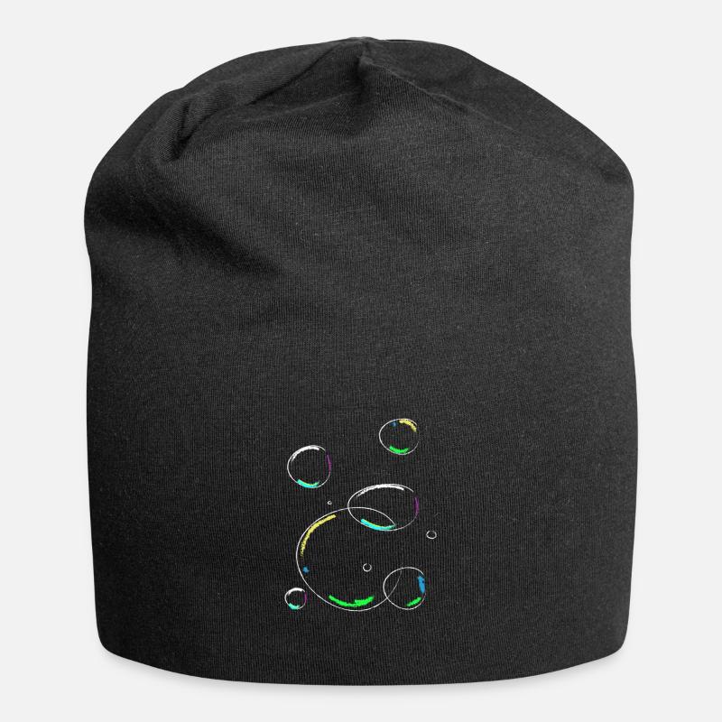 Soap bubbles soap colorful circles - Jersey Beanie - black