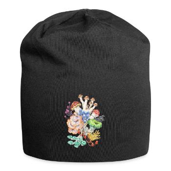 Wilder Haufen / Pilze - Jersey-Beanie - Schwarz - Vorne