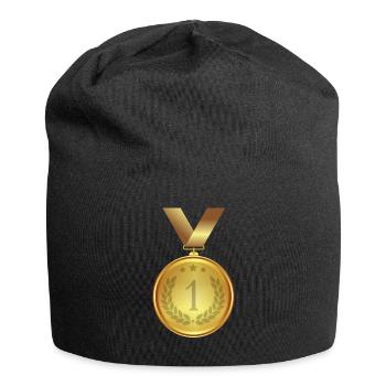 Goldmedaille der Sieger - Number 1 - Jersey-Beanie - Schwarz - Vorne