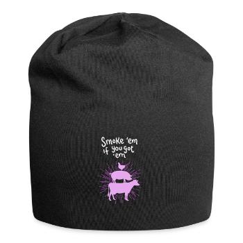 Viande pour barbecue - Bonnet en jersey - noir - Devant