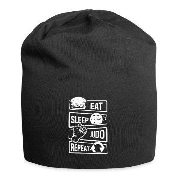 Eat Sleep Judo Repeat - Kampfsport Verteidigung - Jersey-Beanie - Schwarz - Vorne