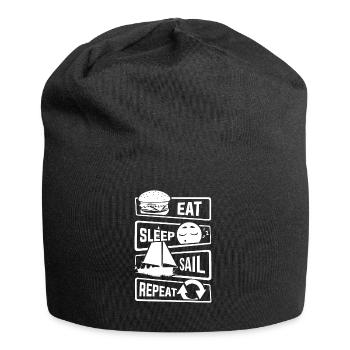 Eat Sleep Sail Repeat - sailing sailboat boat lake - Jersey Beanie - black - Front